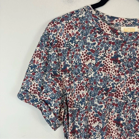 Nation LTD | Martine Casual Peasant Dress in Cherry Blossom Size Small - Picture 3 of 7